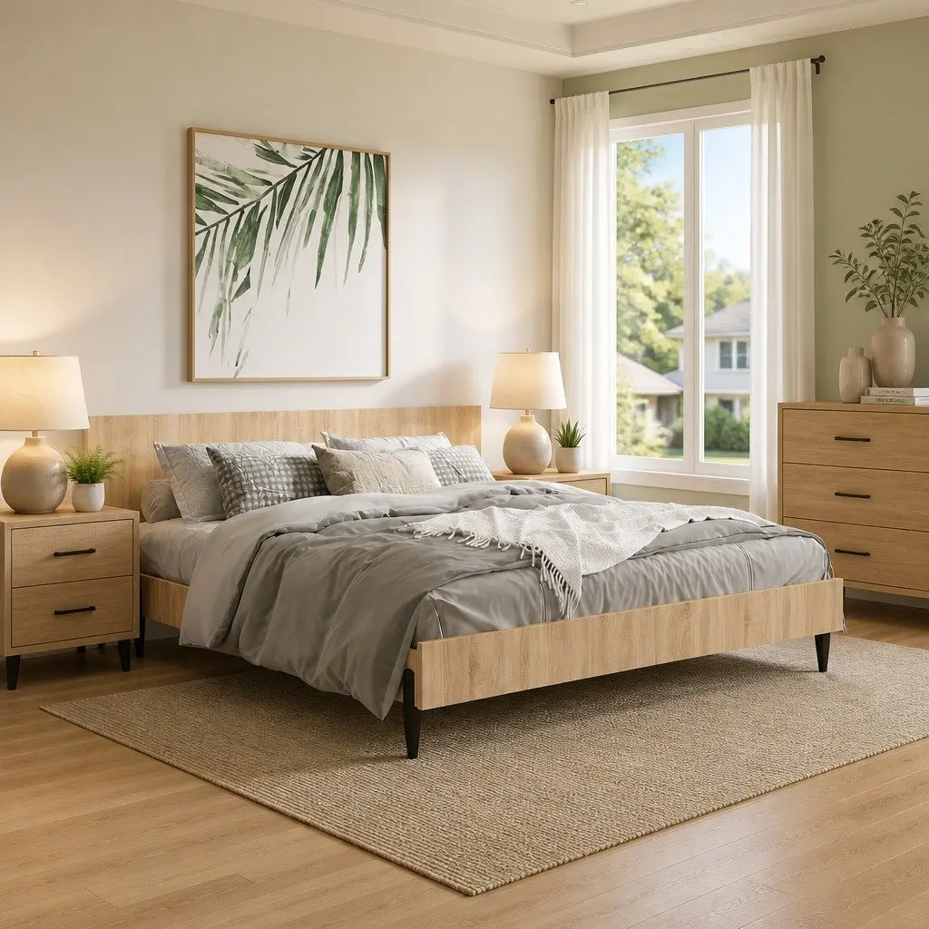 Brown Engineered Wood Wall Headboard 240x80cm