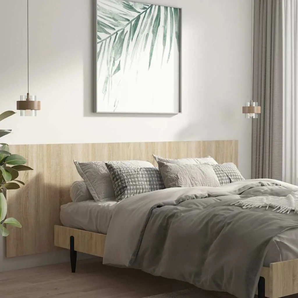 Brown Engineered Wood Wall Headboard 240x80cm