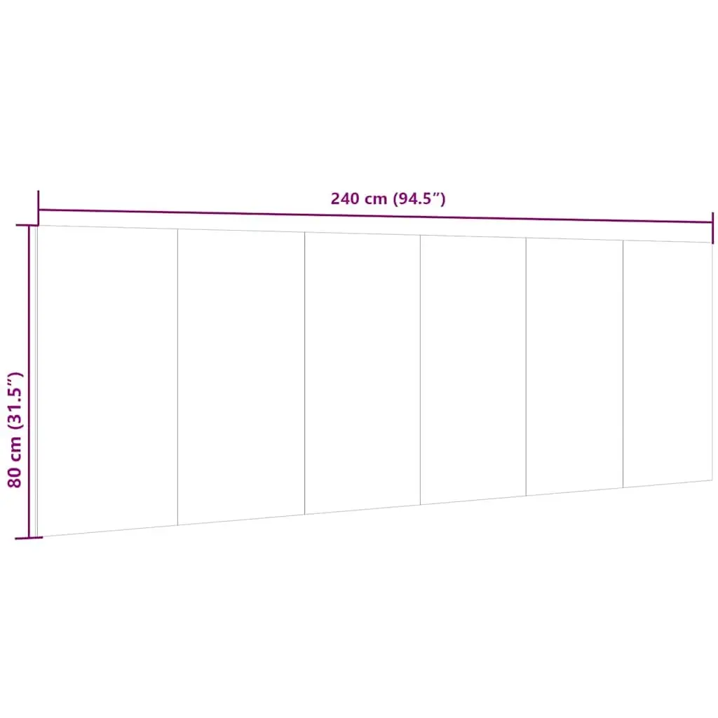 Brown Engineered Wood Wall Headboard 240x80cm