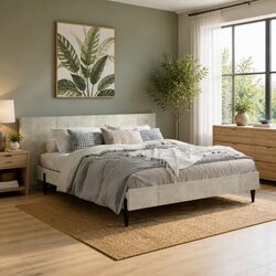Elegant Grey Wall-Mounted Headboard for Bedrooms