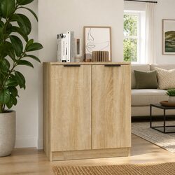 Brown Engineered Wood Sideboard for Versatile Storage