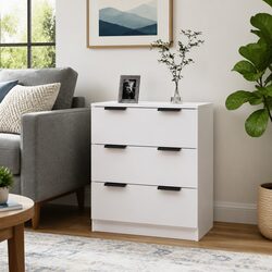 Durable White Sideboard Cabinet with 3 Drawers
