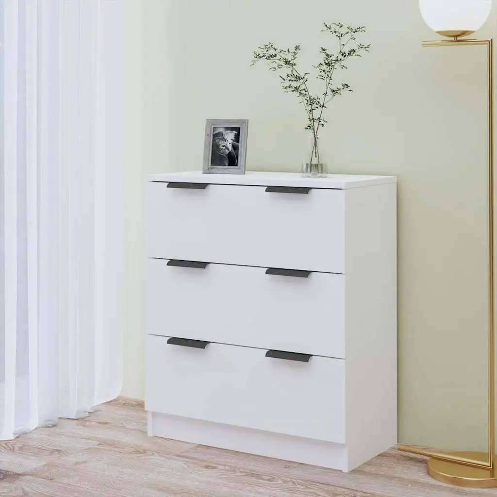 White Sideboard Cabinet with 3 Drawers