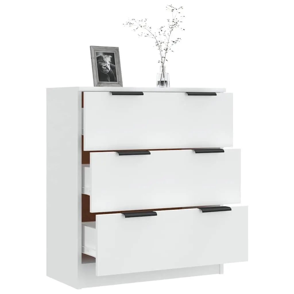 White Sideboard Cabinet with 3 Drawers