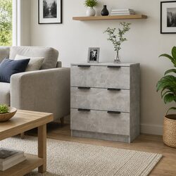 High-Quality Grey Sideboard Storage Cabinet with 3 Drawers