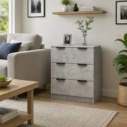 High-Quality Grey Sideboard Storage Cabinet with 3 Drawers