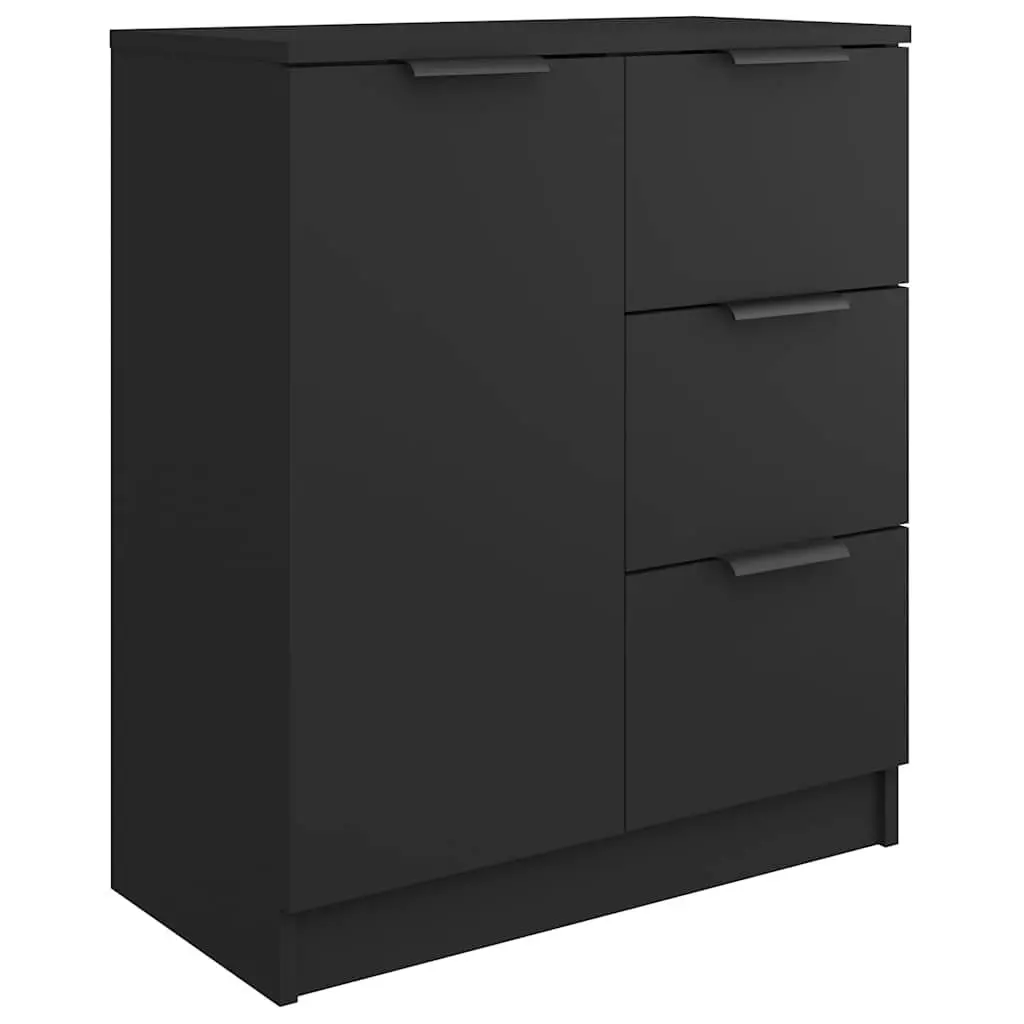 Minimalist Black Sideboard with Durable Engineered Wood