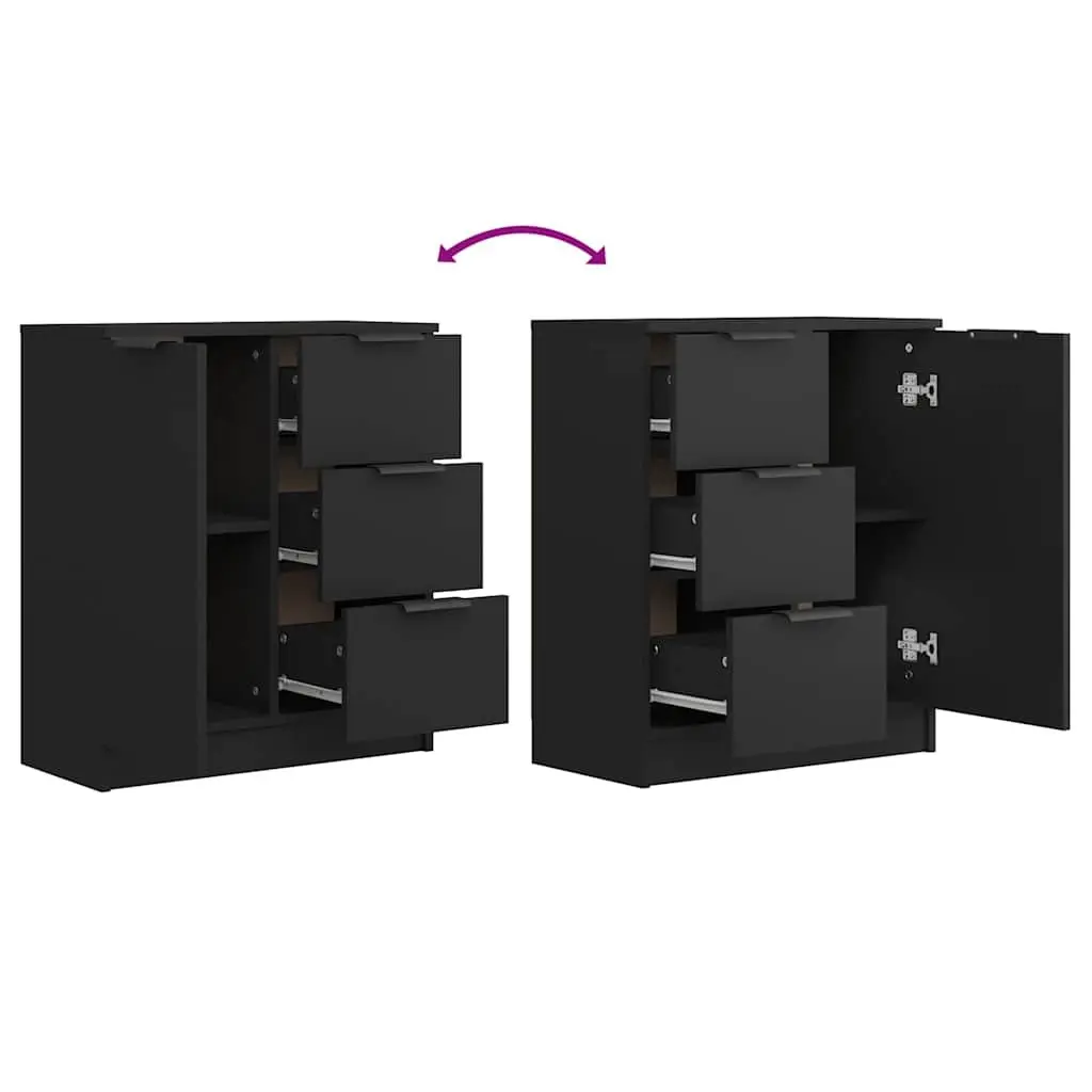Minimalist Black Sideboard with Durable Engineered Wood