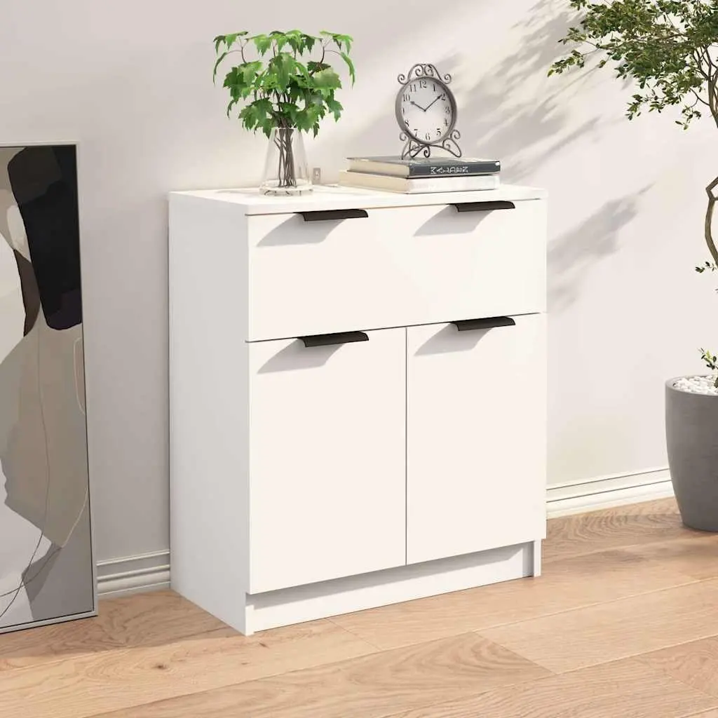 White Sideboard with Drawer & Doors for Storage