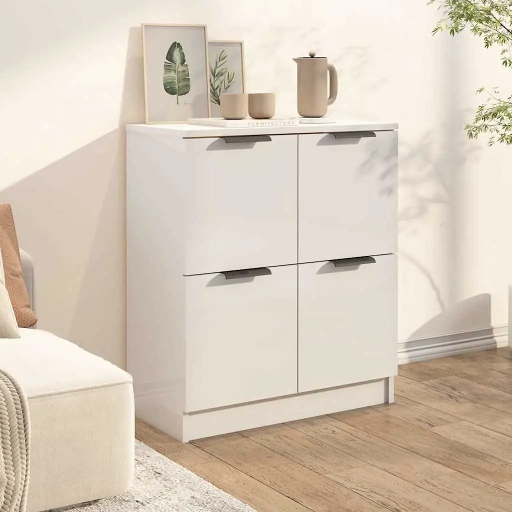 White Sideboard 60x30x70 cm with 4 Doors