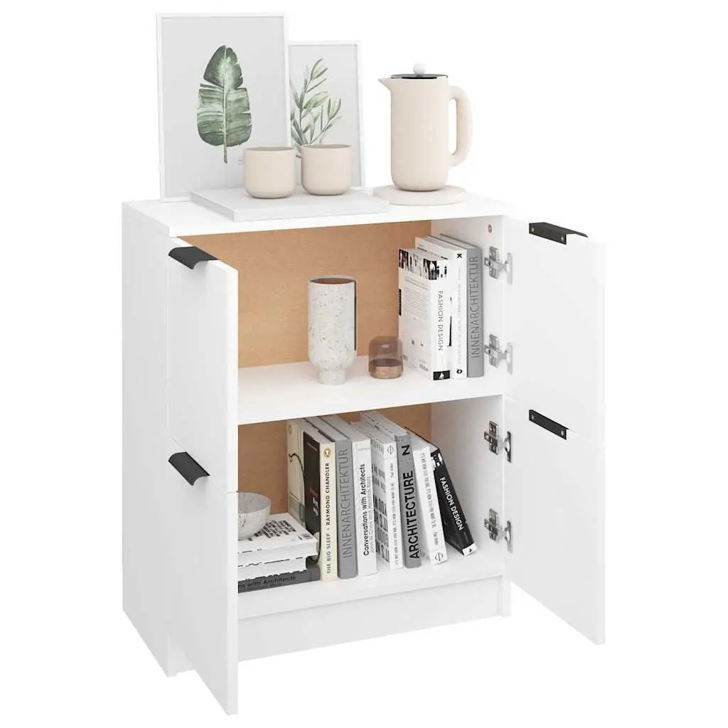 White Sideboard 60x30x70 cm with 4 Doors