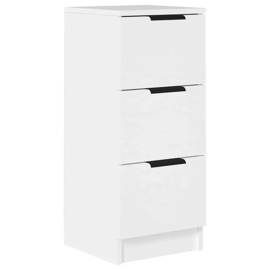 White Sideboard 30x30x70 cm with 3 Drawers