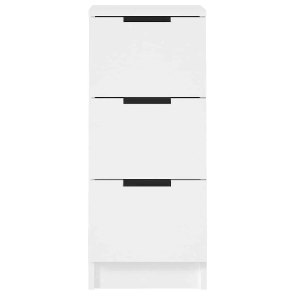 White Sideboard 30x30x70 cm with 3 Drawers