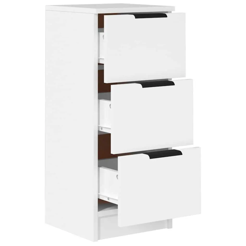 White Sideboard 30x30x70 cm with 3 Drawers