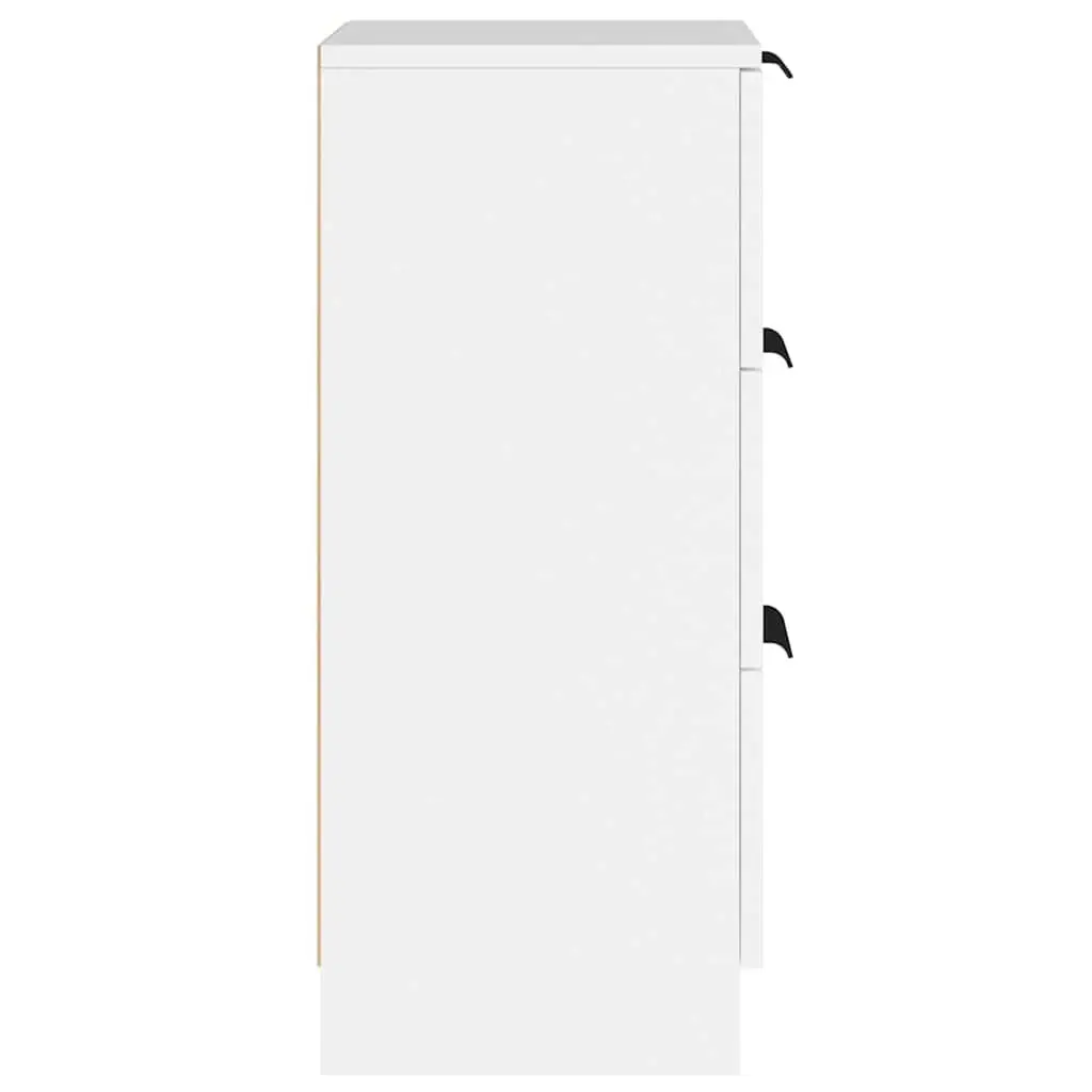 White Sideboard 30x30x70 cm with 3 Drawers