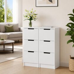 Elegant White Sideboard Cabinet with 3 Storage Drawers