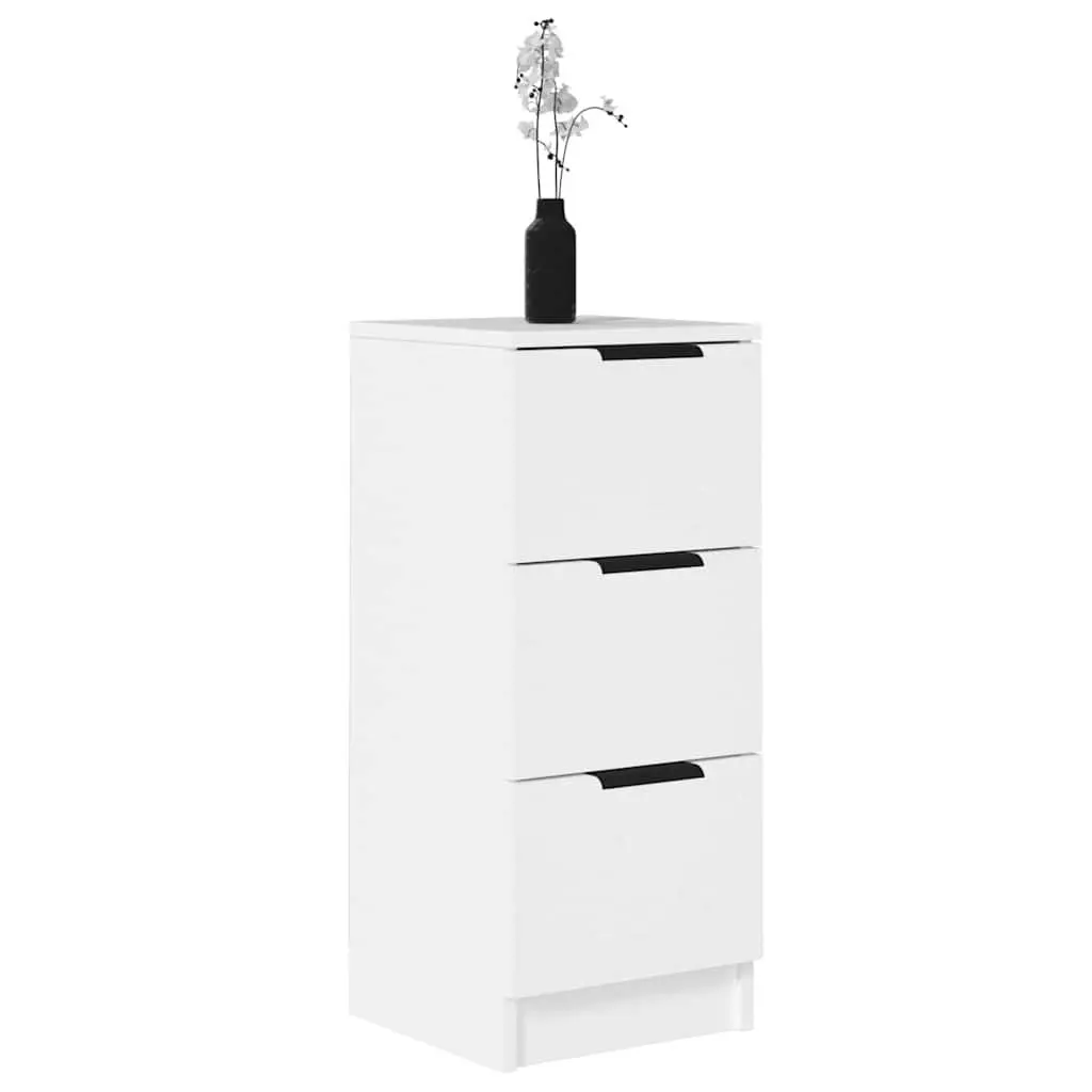 White Sideboard Cabinet with 3 Storage Drawers