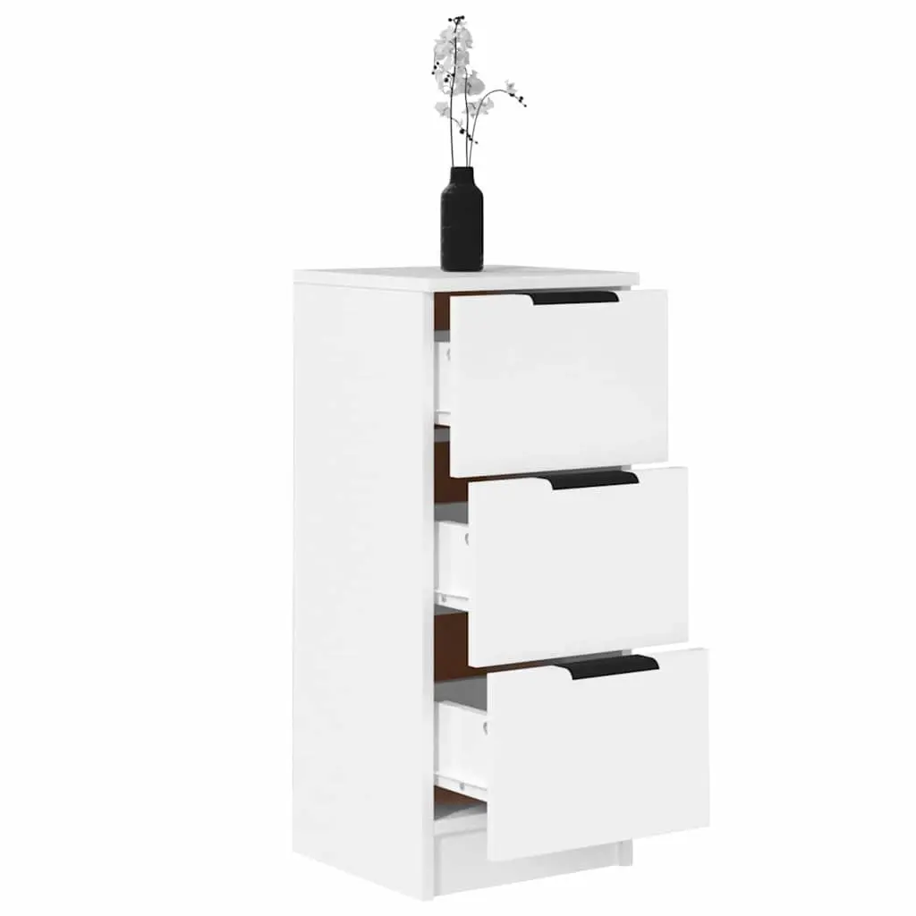 White Sideboard Cabinet with 3 Storage Drawers