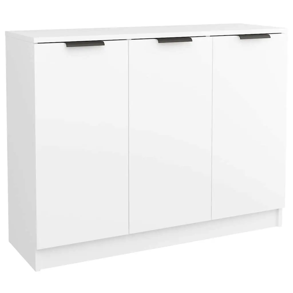 White Sideboard Storage Cabinet with 3 Doors