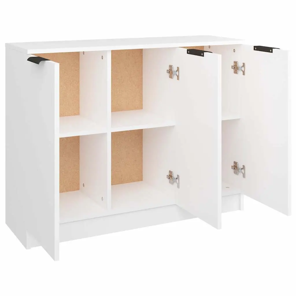 White Sideboard Storage Cabinet with 3 Doors