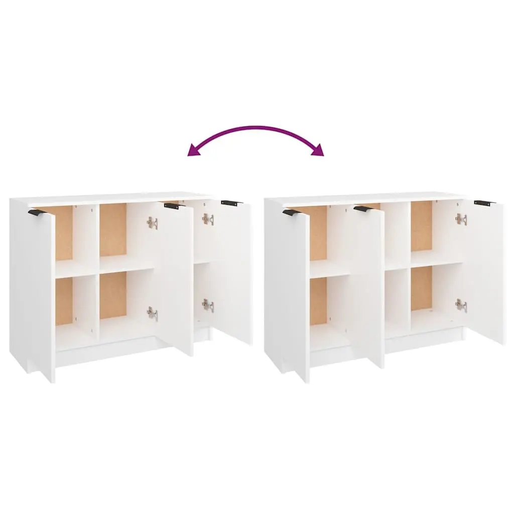 White Sideboard Storage Cabinet with 3 Doors