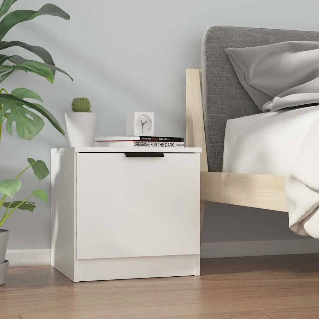 White Bedside Cabinet 40x39x40cm for Storage