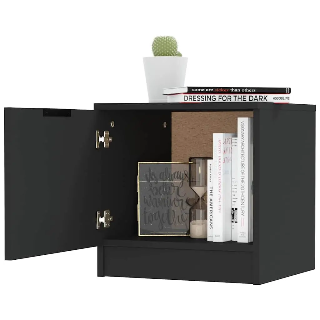 Bedside Cabinets Engineered Wood 40x39x40 cm Black 2 Piece