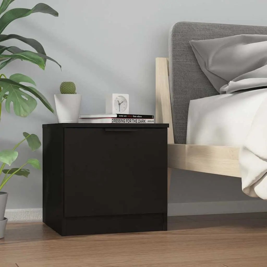 Bedside Cabinets Engineered Wood 40x39x40 cm Black 2 Piece