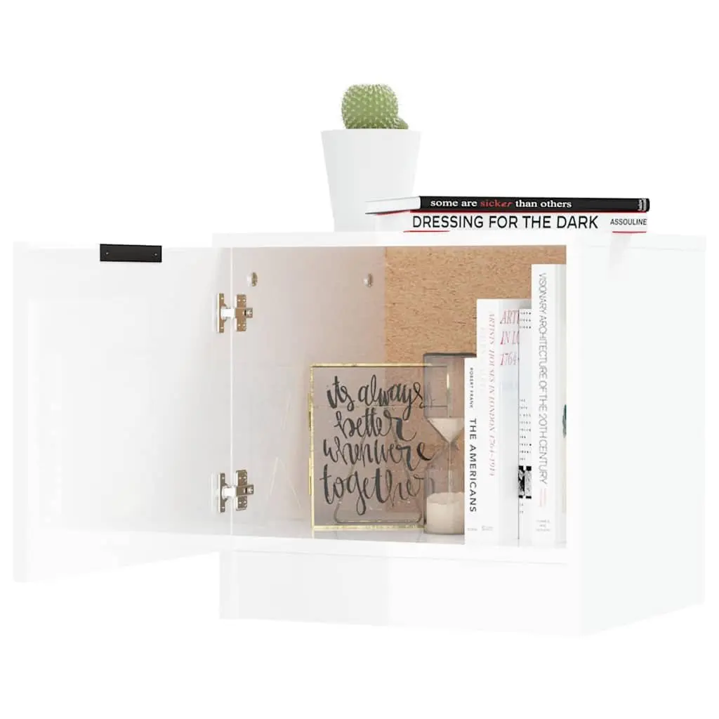 White Nightstand Storage Cabinet Set of 2