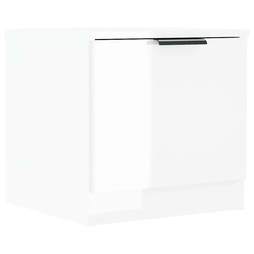 White Nightstand Storage Cabinet Set of 2