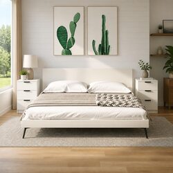 Stylish White Bedside Cabinets with Ample Storage - 2 pcs