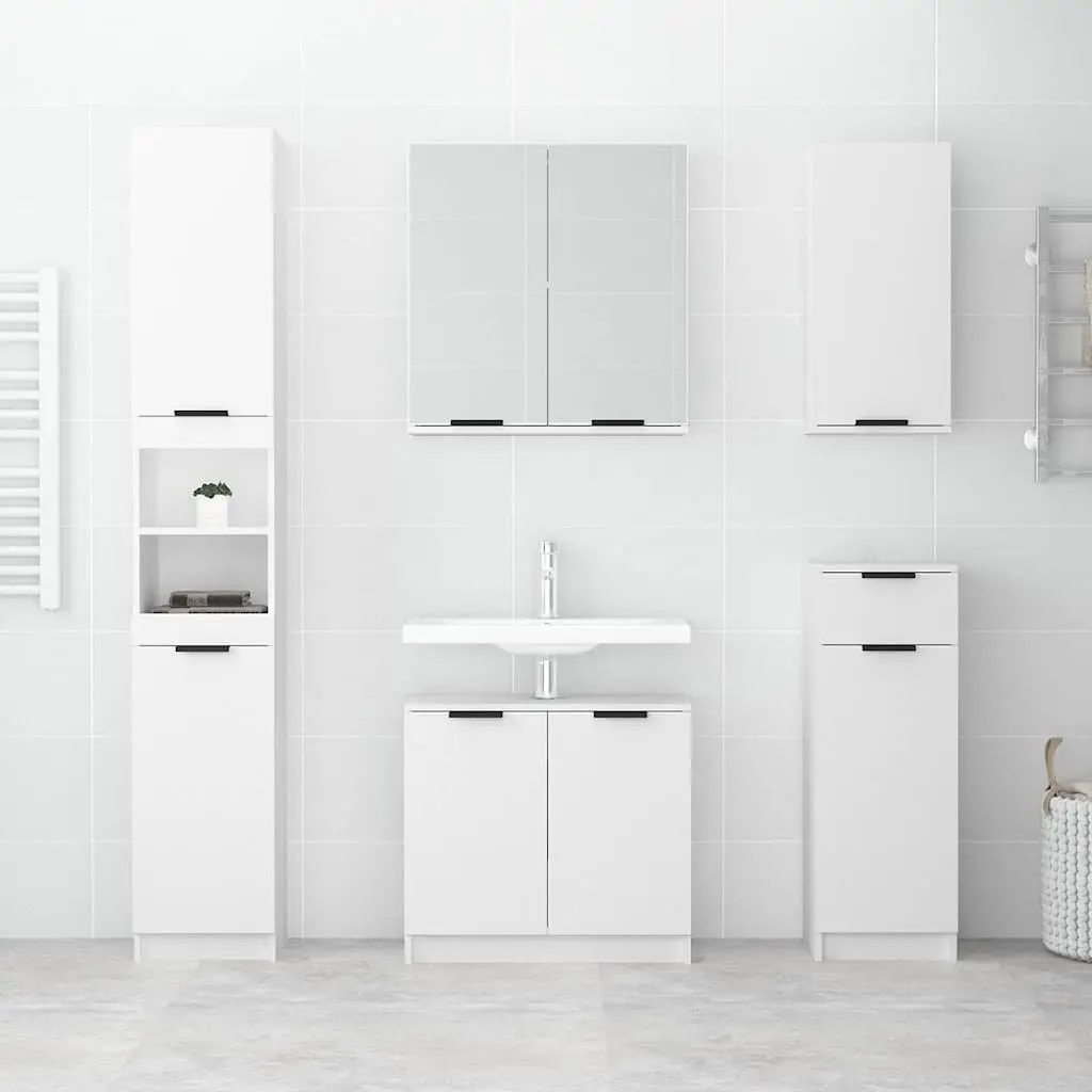 Wall-Mounted Bathroom Cabinet White Storage Unit 32x20x67cm