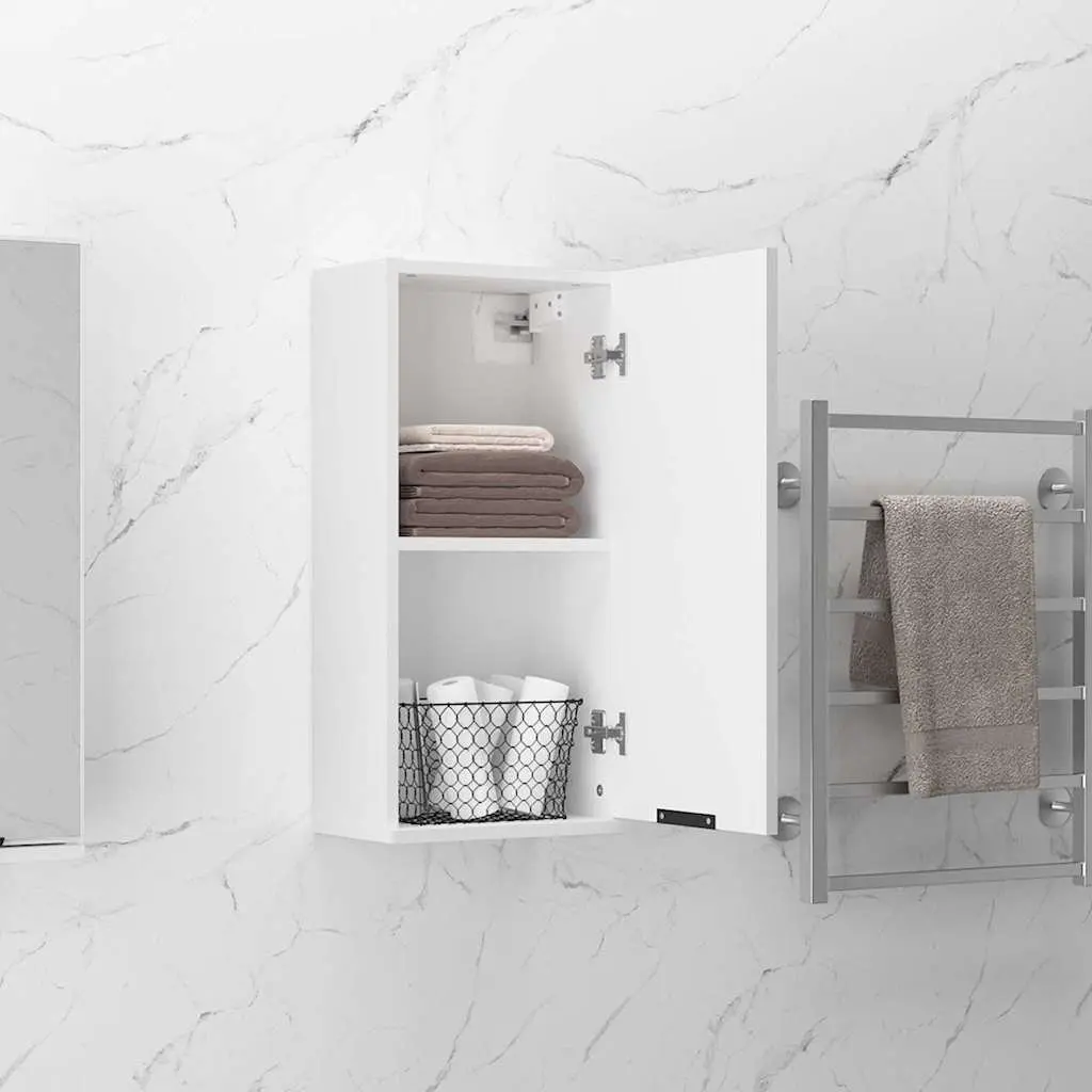 Wall-Mounted Bathroom Cabinet White Storage Unit 32x20x67cm