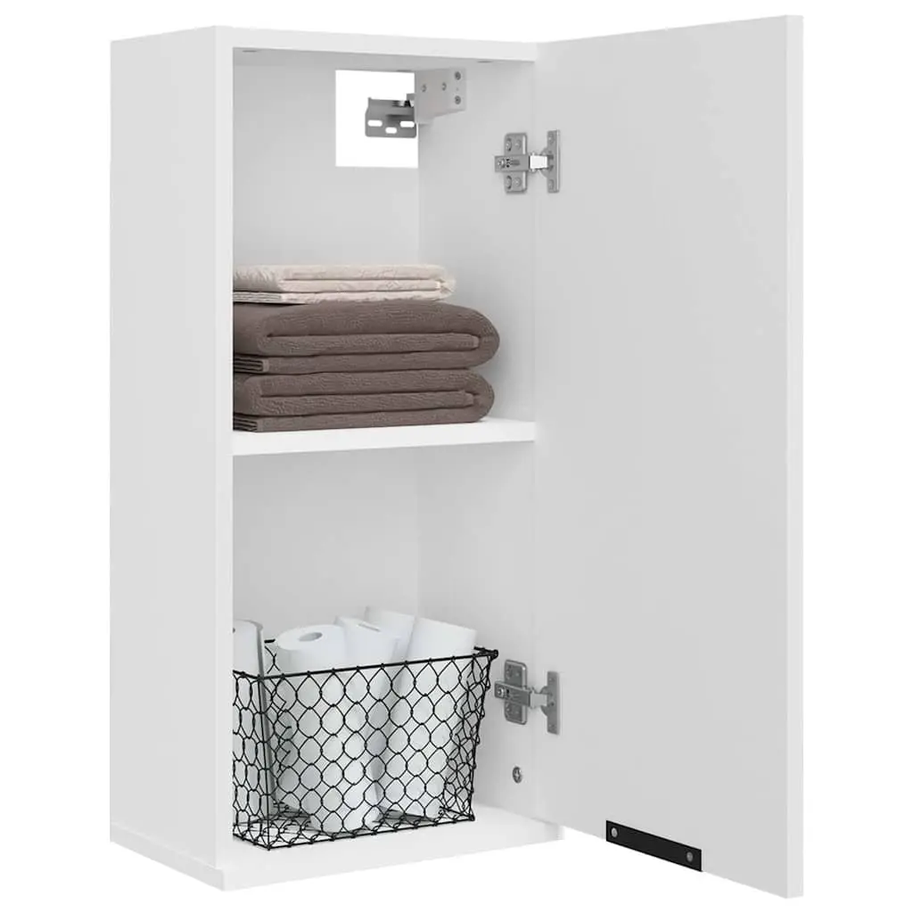 Wall-Mounted Bathroom Cabinet White Storage Unit 32x20x67cm
