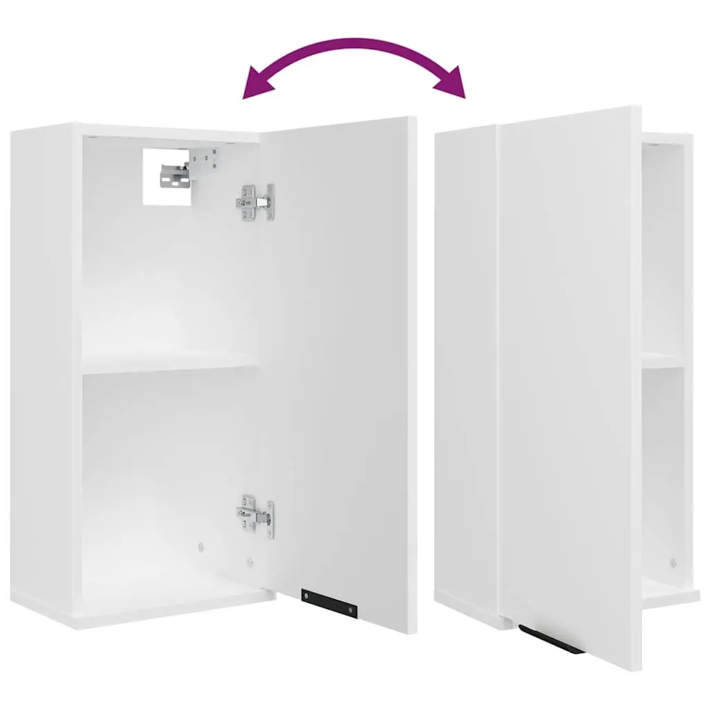 Wall-Mounted Bathroom Cabinet White Storage Unit 32x20x67cm