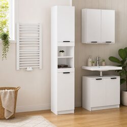 Engineered Wood Bathroom Vanity Cabinet in White 32x34x188.5cm