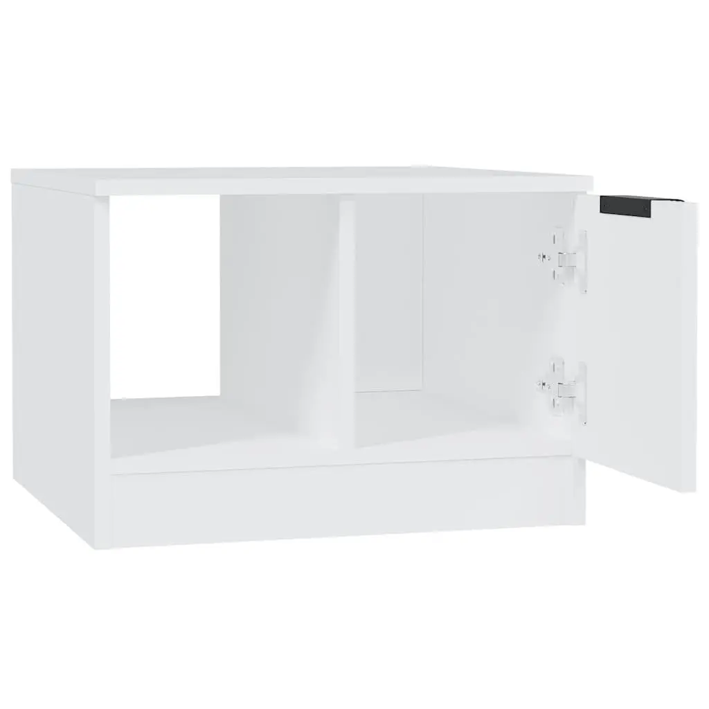 White Coffee Table with Storage Compartments