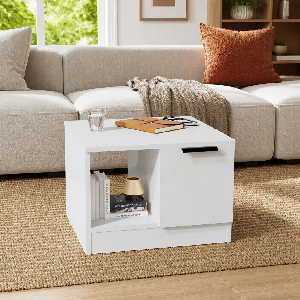 High Gloss White Coffee Table with Storage