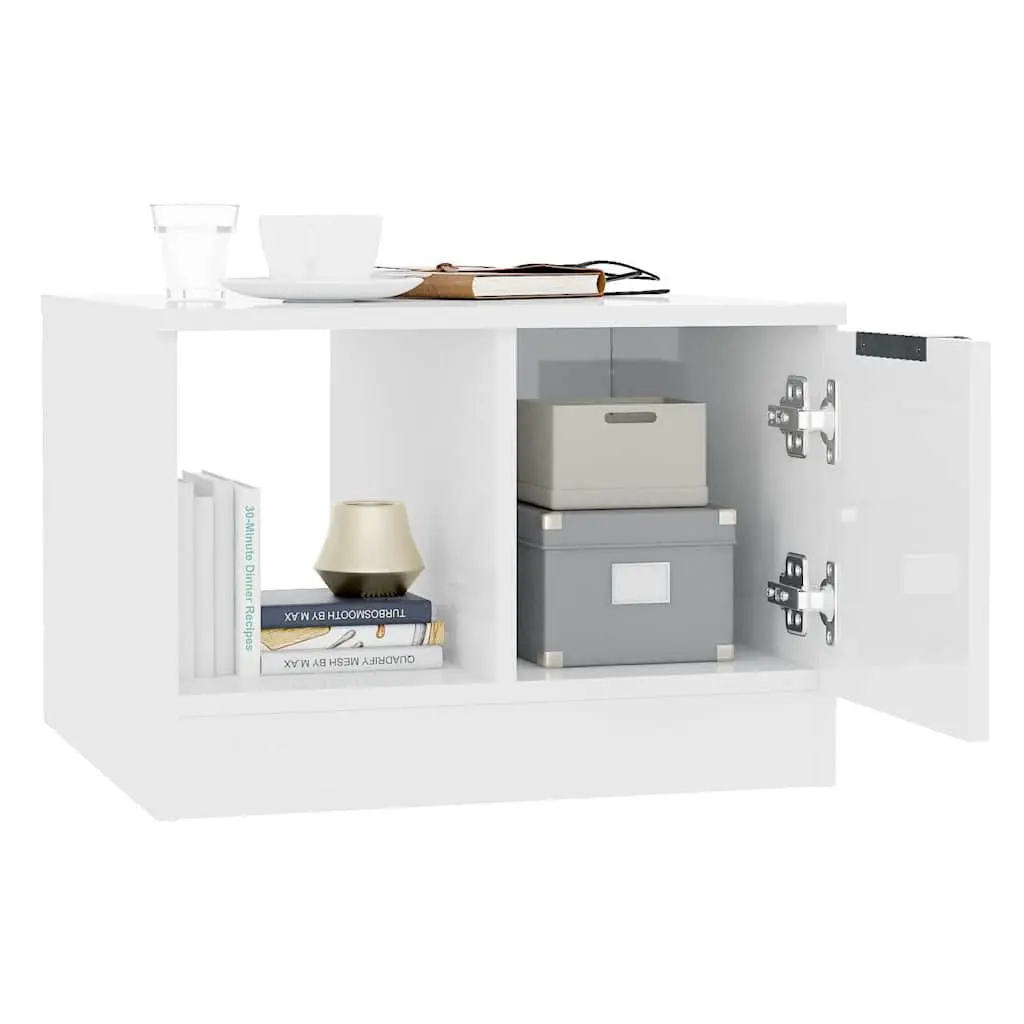 High Gloss White Coffee Table with Storage