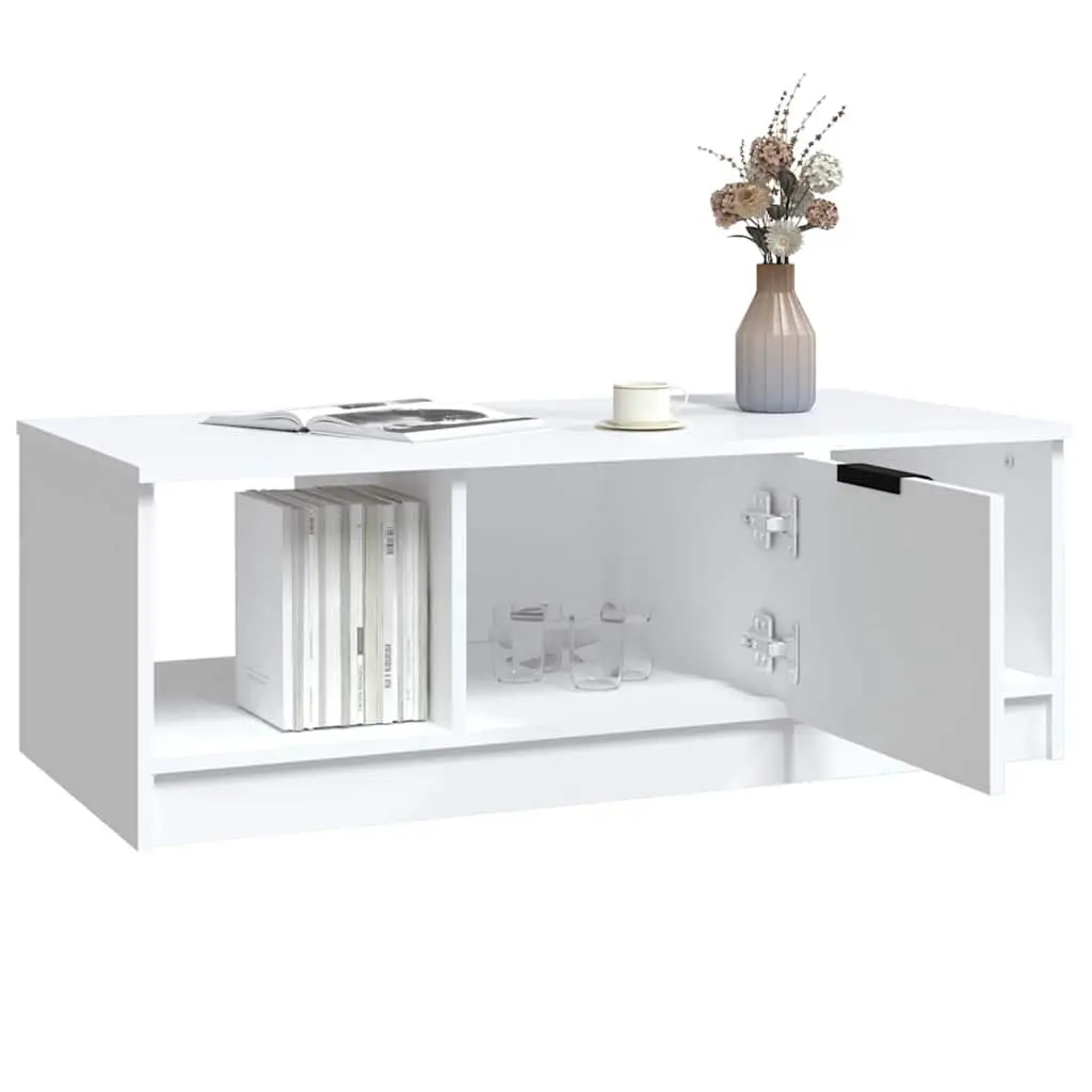 White Coffee Table with Ample Storage