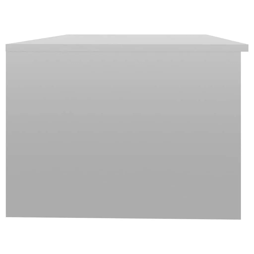 High Gloss White Coffee Table with Storage Compartment