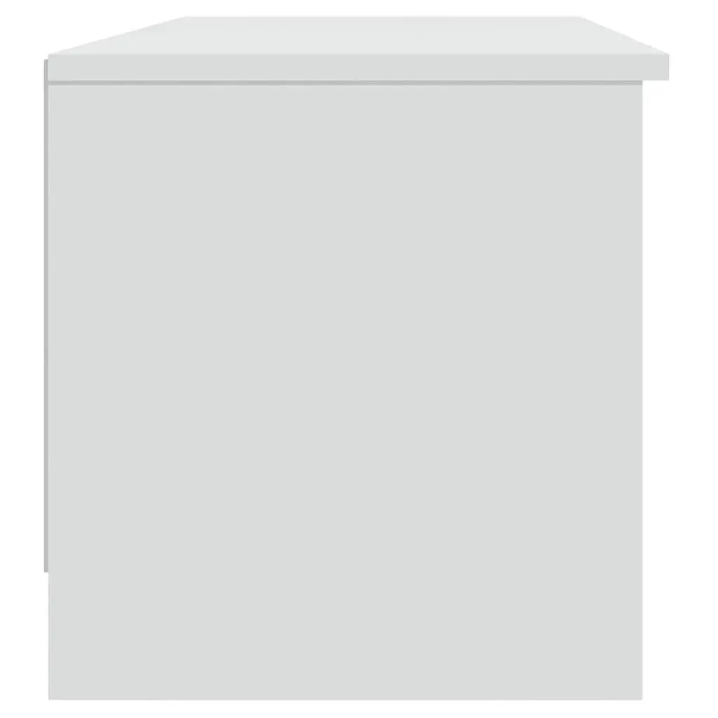 White Engineered Wood TV Cabinet for Media Storage