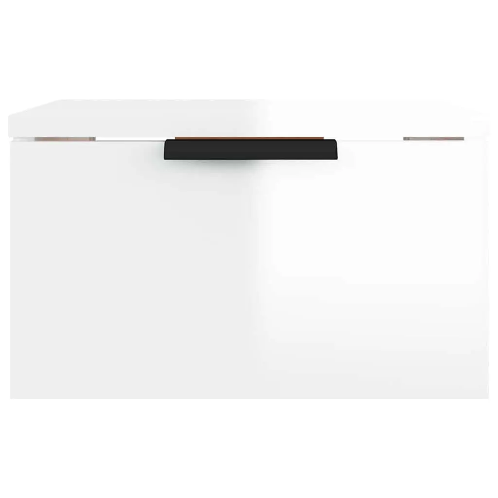 Wall-mounted Bedside Cabinets 2 pcs White Floating Storage Shelf Organiser