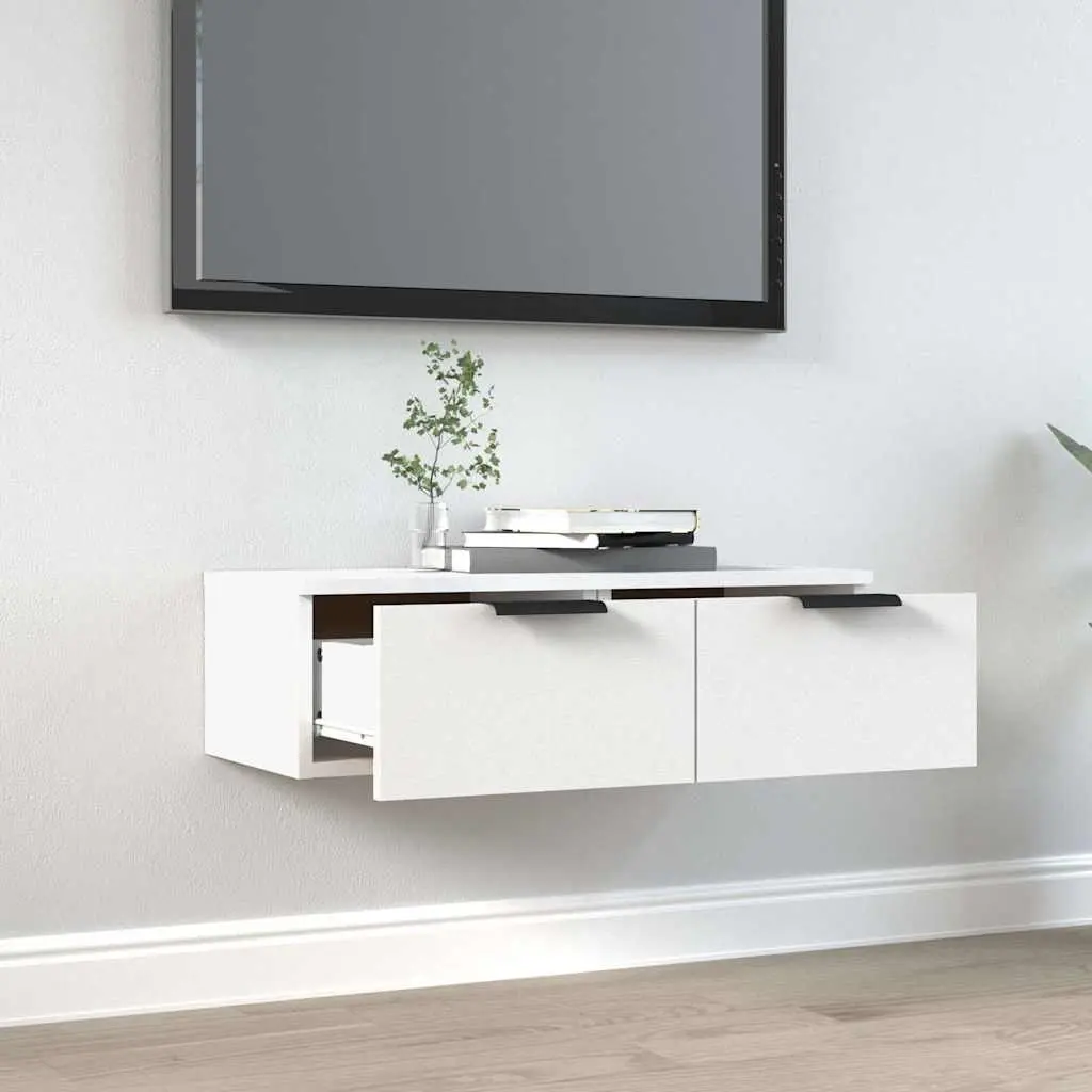 Floating White Wall Cabinet Storage 68x30x20 cm