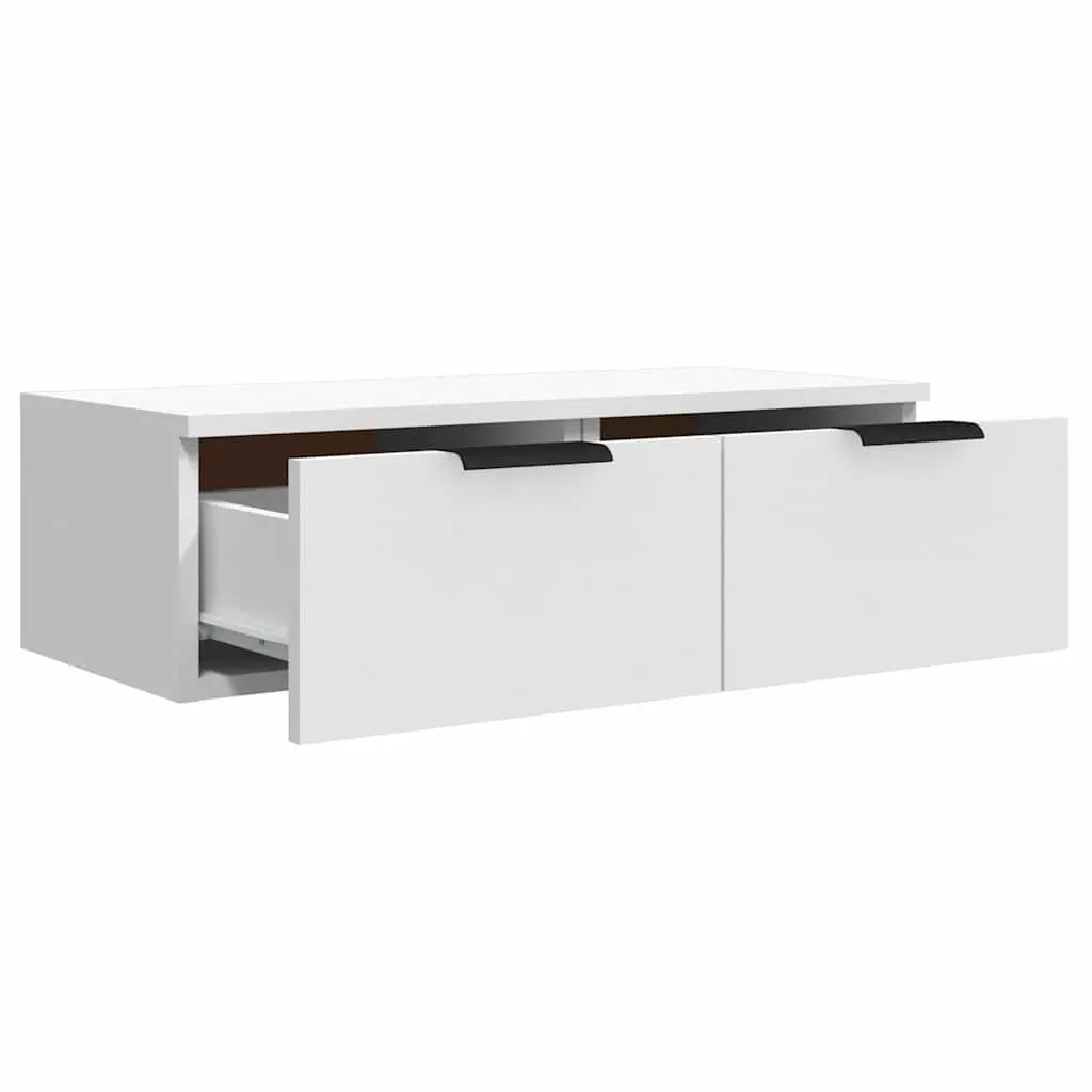 Floating White Wall Cabinet Storage 68x30x20 cm