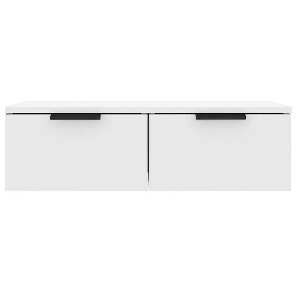 Floating White Wall Cabinet Storage 68x30x20 cm