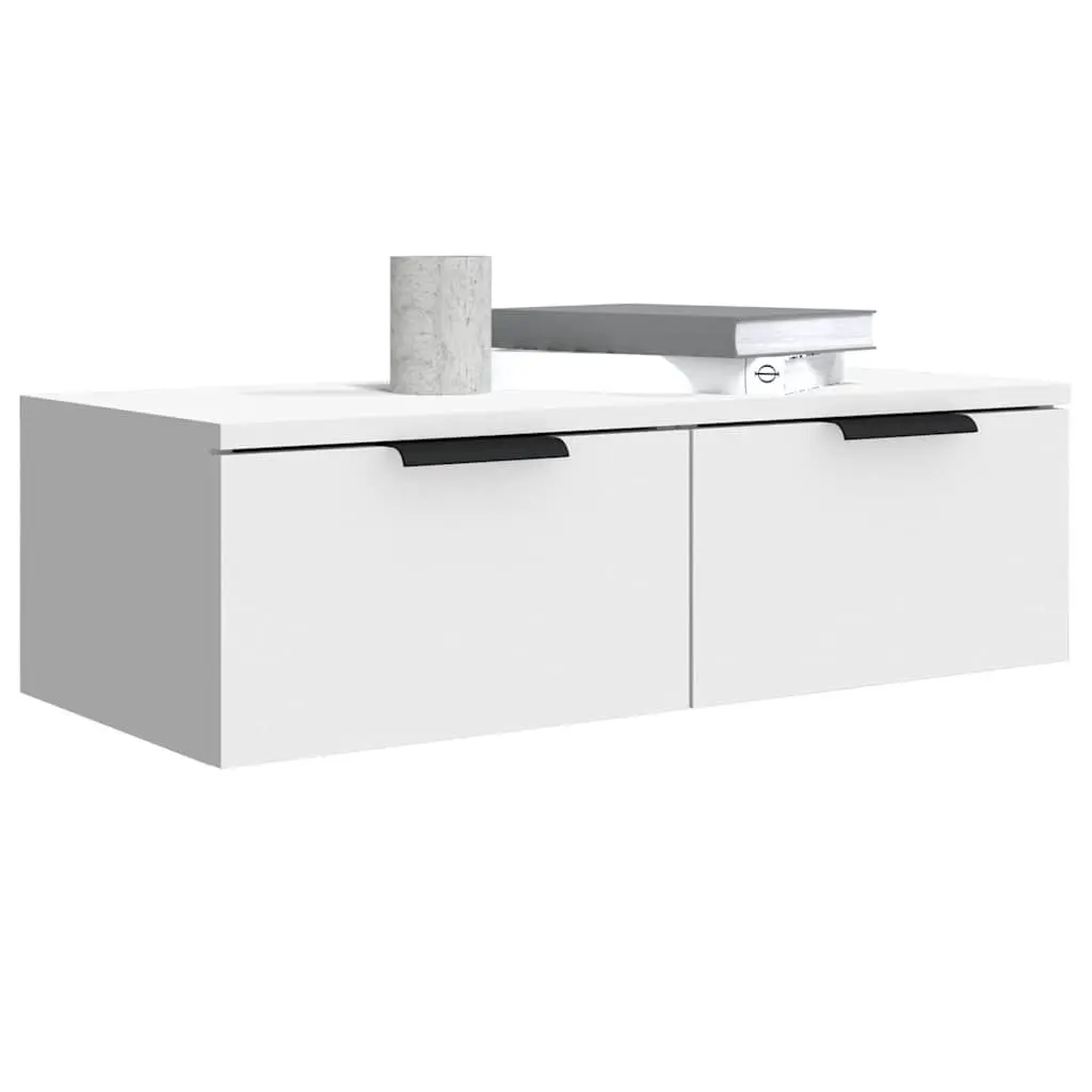 Floating White Wall Cabinet Storage 68x30x20 cm