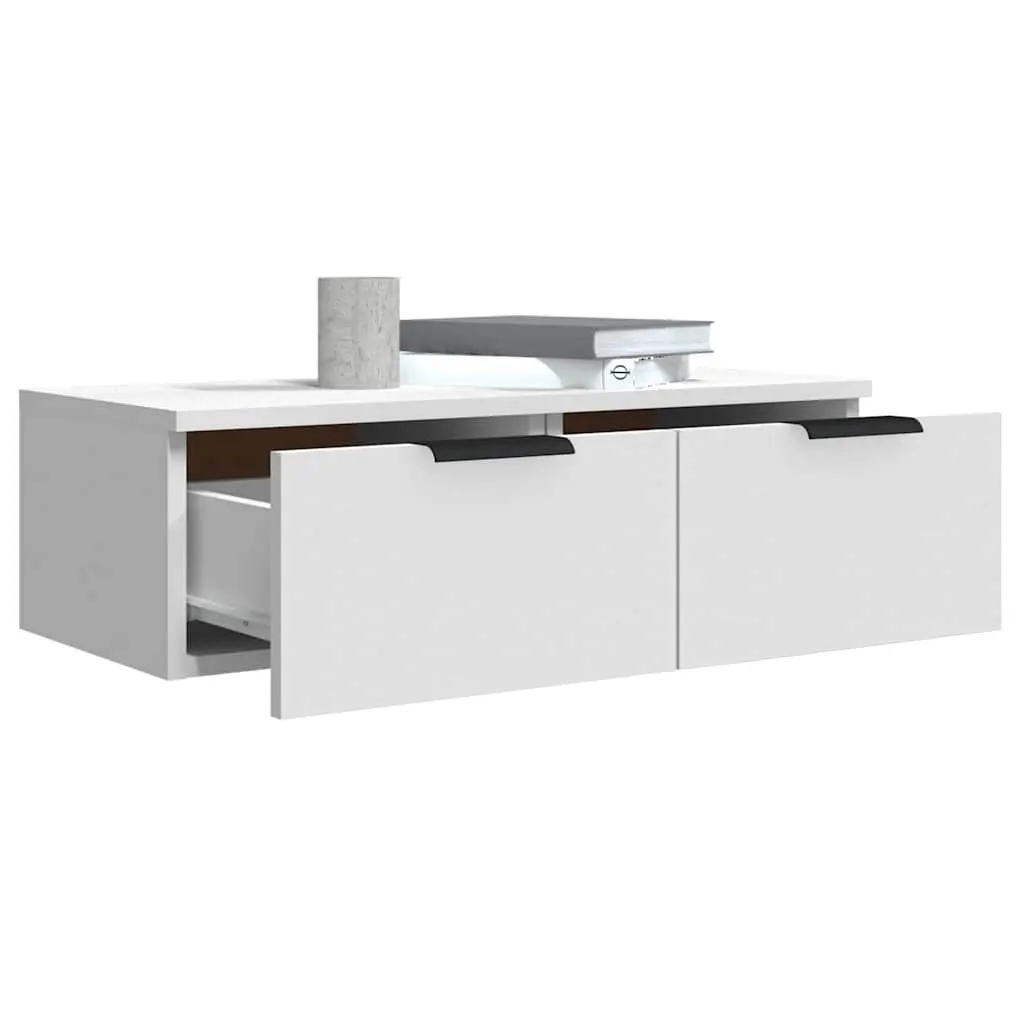 Floating White Wall Cabinet Storage 68x30x20 cm