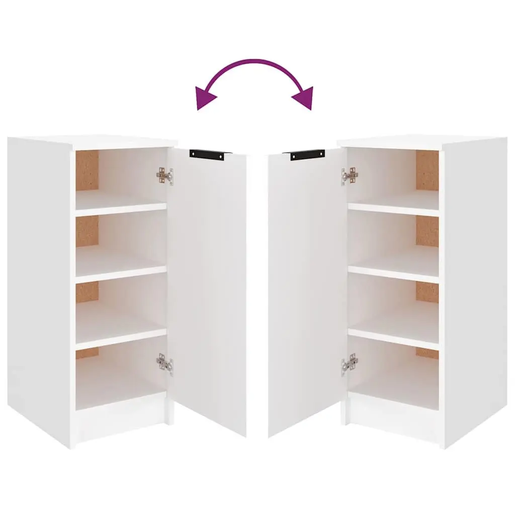 White Shoe Cabinet 30x35x70 cm Engineered Wood