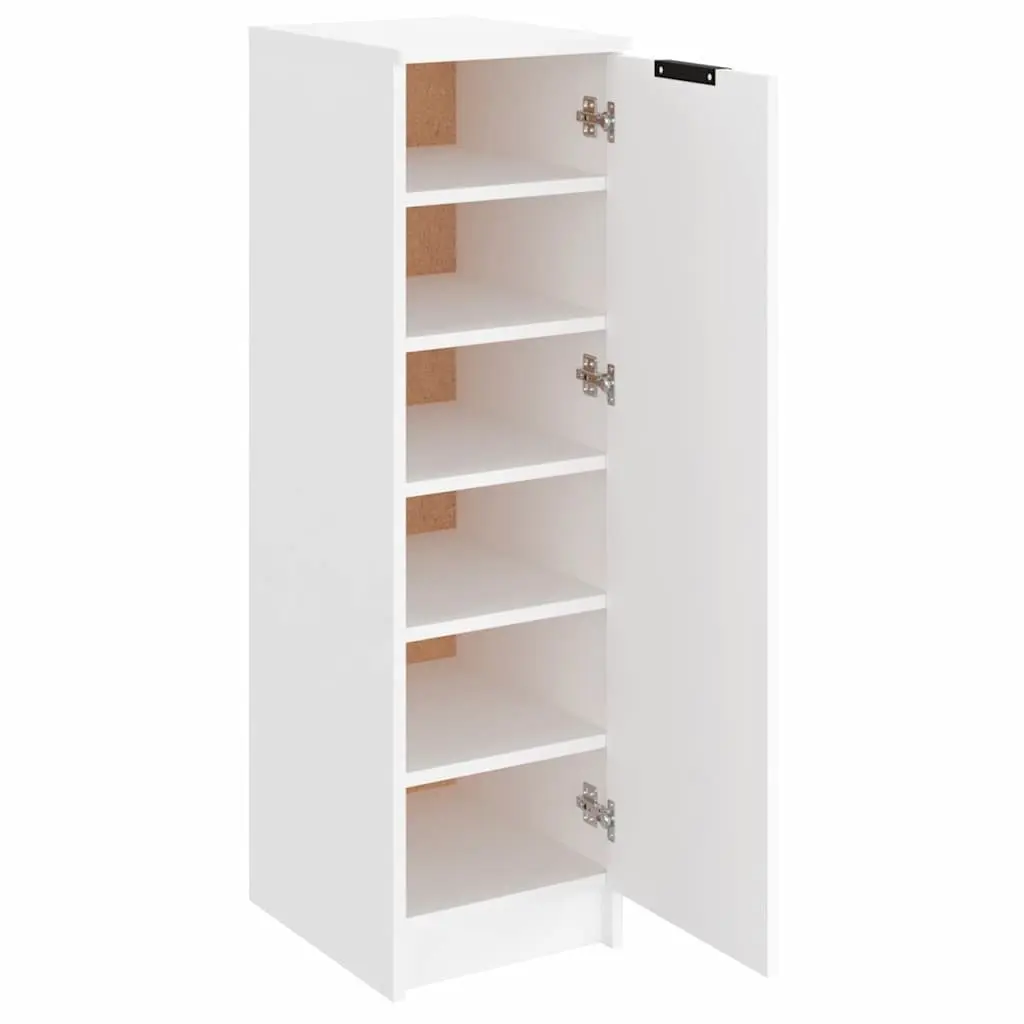 White Shoe Cabinet with Ample Storage Options
